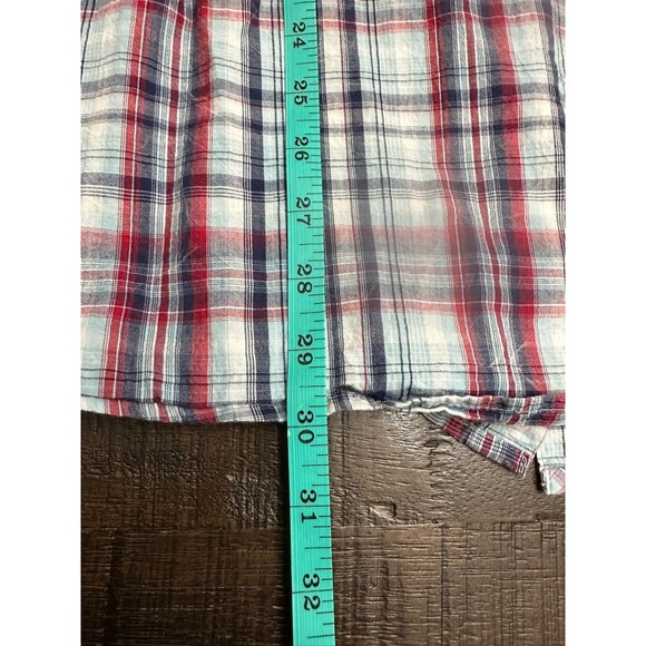 Ariat Shirt Womens 2X Red Blue Plaid Western Pearl Snap Long Sleeve Cowboy - Picture 8 of 9